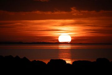 Sonnenuntergang am Brouwersdam an der Nordseeküste