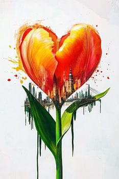 Modern grafisch kleurrijk hart artwork