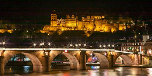 Heidelberg - Old bridge and castle by night