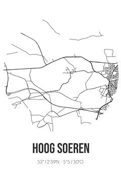 Hoog Soeren (Gelderland) | Karte | Schwarz und Weiß von Rezona