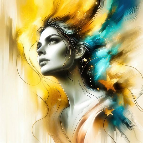 Frau in hellrosa Kleid von Digital Art Nederland