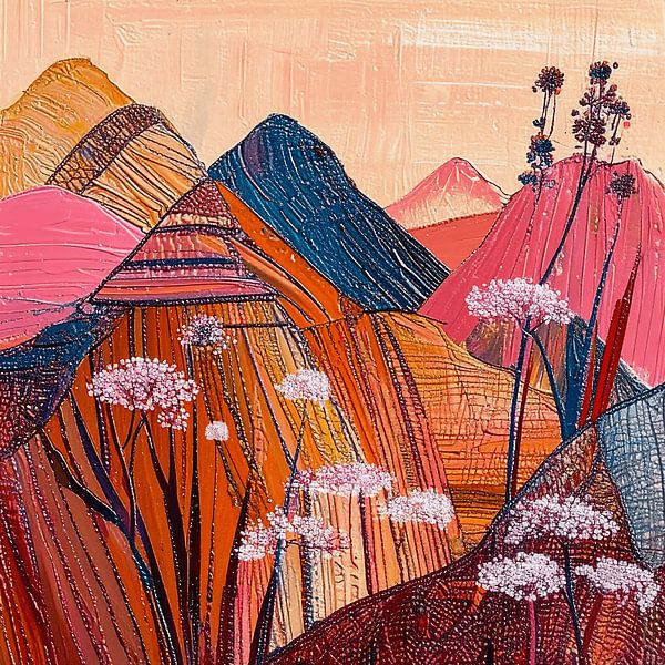 Modern Abstract schilderij. Serie: Landschap in structuren - 5 van Studio Pieternel