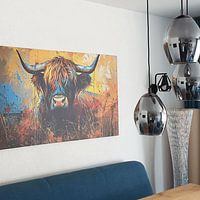 Klantfoto: Schotse Hooglander Koe | Schotse Hooglander van Blikvanger Schilderijen, op canvas
