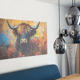 Kundenfoto: Schottischer Highlander Kuh | Schottischer Highlander von Blickfänger Gemälde, auf Leinwand