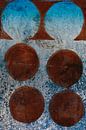 Moderne abstracte geometrische minimalistische kunst in roestbruin en blauw van Dina Dankers thumbnail
