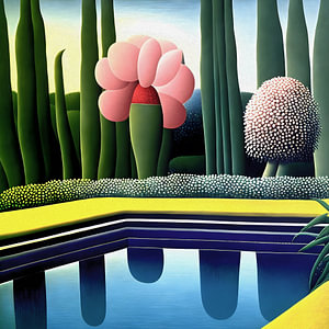 Tropische Blume am Pool
