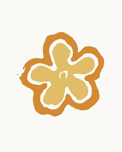 A playful, minimalist flower in warm shades