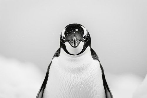 Pinguïn in zwart-wit