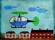 Kinderzimmerbild  -  Hubschrauber van Roswitha Lorz thumbnail