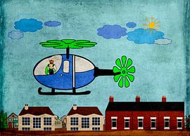 Kinderzimmerbild  -  Hubschrauber by Roswitha Lorz