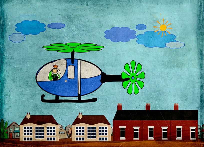 Kinderzimmerbild  -  Hubschrauber van Roswitha Lorz