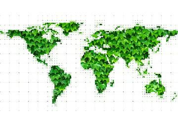 Weltkarte mit Blättern von World Maps