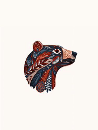 Karhu - Scandinavian bear head by Sanna Folkki