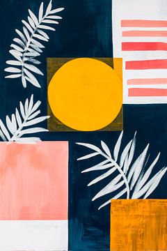 Abstract composition with plants and shapes by Poster Art Shop