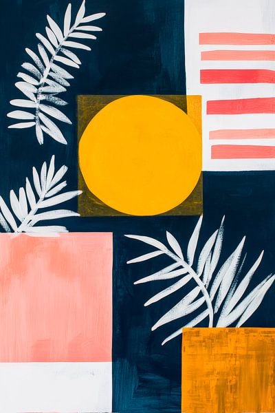 Composition abstraite avec plantes et formes par Poster Art Shop