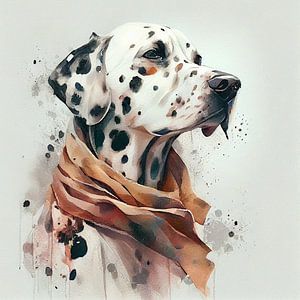 Dalmatian Dog with Scarf Portrait
