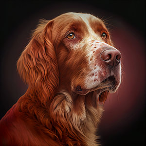 Porträt eines Jagdhundes,  Illustration