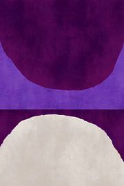 70er Jahre Retro Multicolor abstrakte Formen. Flieder, lila und weiß von Dina Dankers