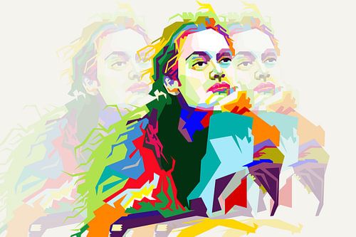 Beauty Girl With The Jacket Poster Pop Art WPAP