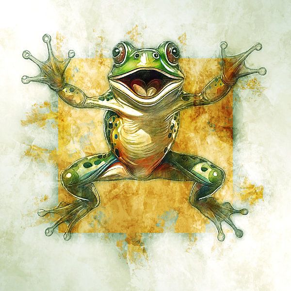 Grenouille sautant joyeusement (art) par Art by Jeronimo
