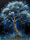 Maanboom: Magie van Blauwe Bloesems van Retrotimes thumbnail