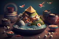 Still life with depth and lots of food by Digitale Schilderijen thumbnail