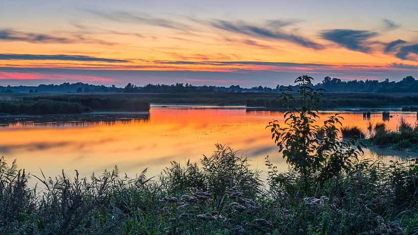 Sonnenuntergang in den Onlanden, Groningen von Henk Meijer Photography