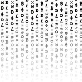 Crypto logo's wit van TheXclusive Art