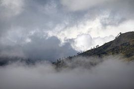Mt Bromo shrouded in clouds