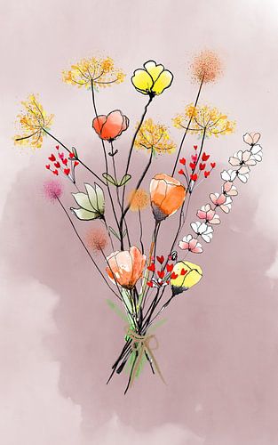 Boeket met veldbloemen