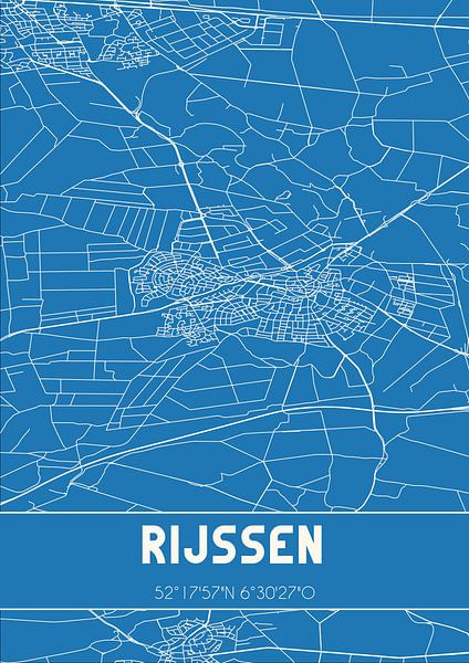 Blueprint | Carte | Rijssen (Overijssel) par Affiches de lieux