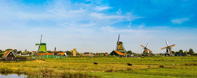 The Zaanse Schans, panoramic photo. Netherlands by Gert Hilbink