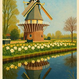 Keukenhof - splendeur des fleurs et romantisme des moulins à vent sur Sabine Wagner
