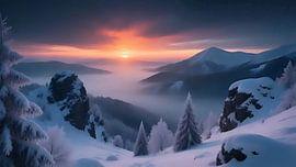 Des montagnes à la lumière dorée