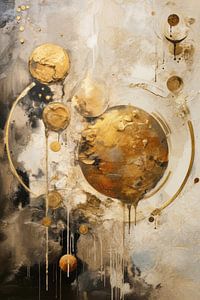 Beige and Brown Abstract - Calm Geometric Painting