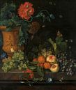 Terracotta Vaas met bloemen en vruchten, Jan van Huijsum van Meesterlijcke Meesters thumbnail