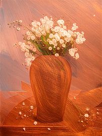 Timeless and elegant still life of copper vase with plasterwort by Studio Pieternel