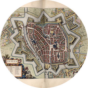 Zwolle, Stadsplattegrond Joan Blaeu 1652 van Atelier Liesjes
