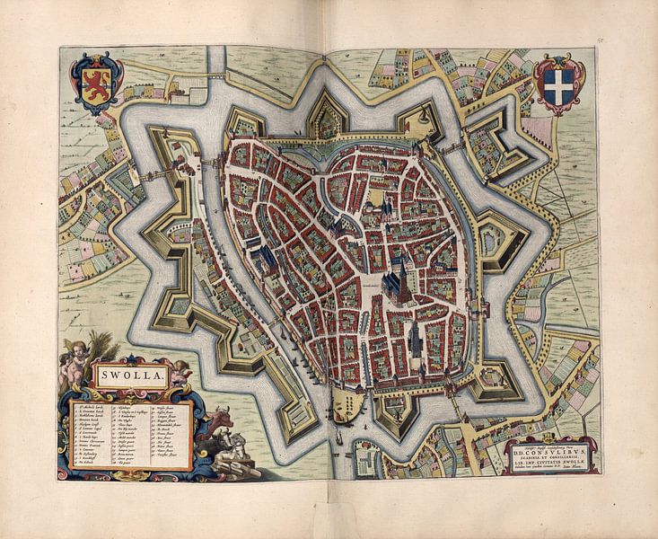 Zwolle, City Map Joan Blaeu 1652 by Atelier Liesjes