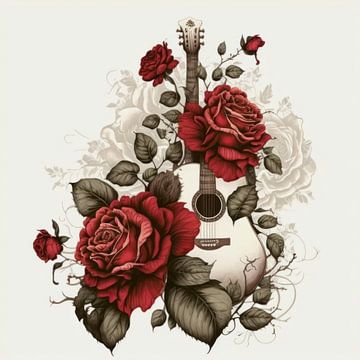 Flower gitar by Natasja Haandrikman