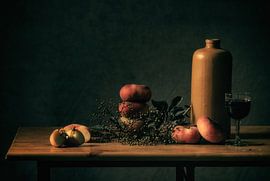 Still life with wild peaches by Monique van Velzen