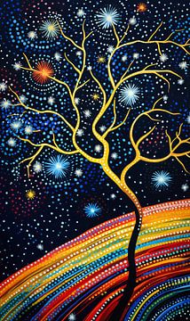 sterren en boom van Virgil Quinn - Decorative Arts