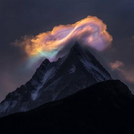 Gongga’s Geheime Hemel (groene/roze invloeden) van Surreal Media