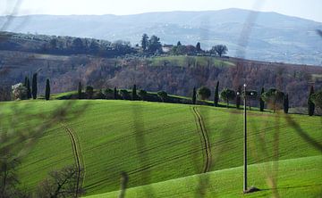 Heuvellandschap in Umbria, Italia van Peter Broer