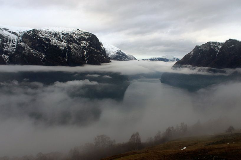 Fjords Norway, Aurland, Stegastein, Stegastein, Plate-forme d'observation, Lauréate, Vue. par Angela van den Berg