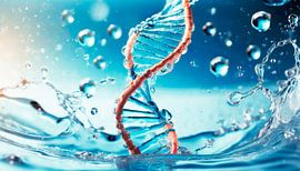 DNA met water en druppels