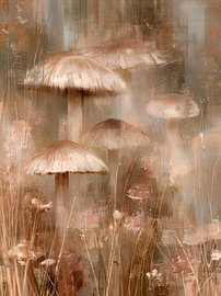 Mushrooms in soft autumn colours by Lina van Oers
