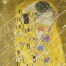 Kaart van Leidschendam met de Kus van Gustav Klimt van Map Art Studio