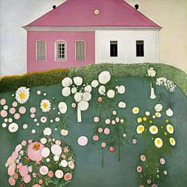 The pink white house by Artclaud