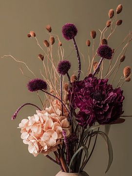 Bouquet of flowers on chic background by Esmeé Kiewiet